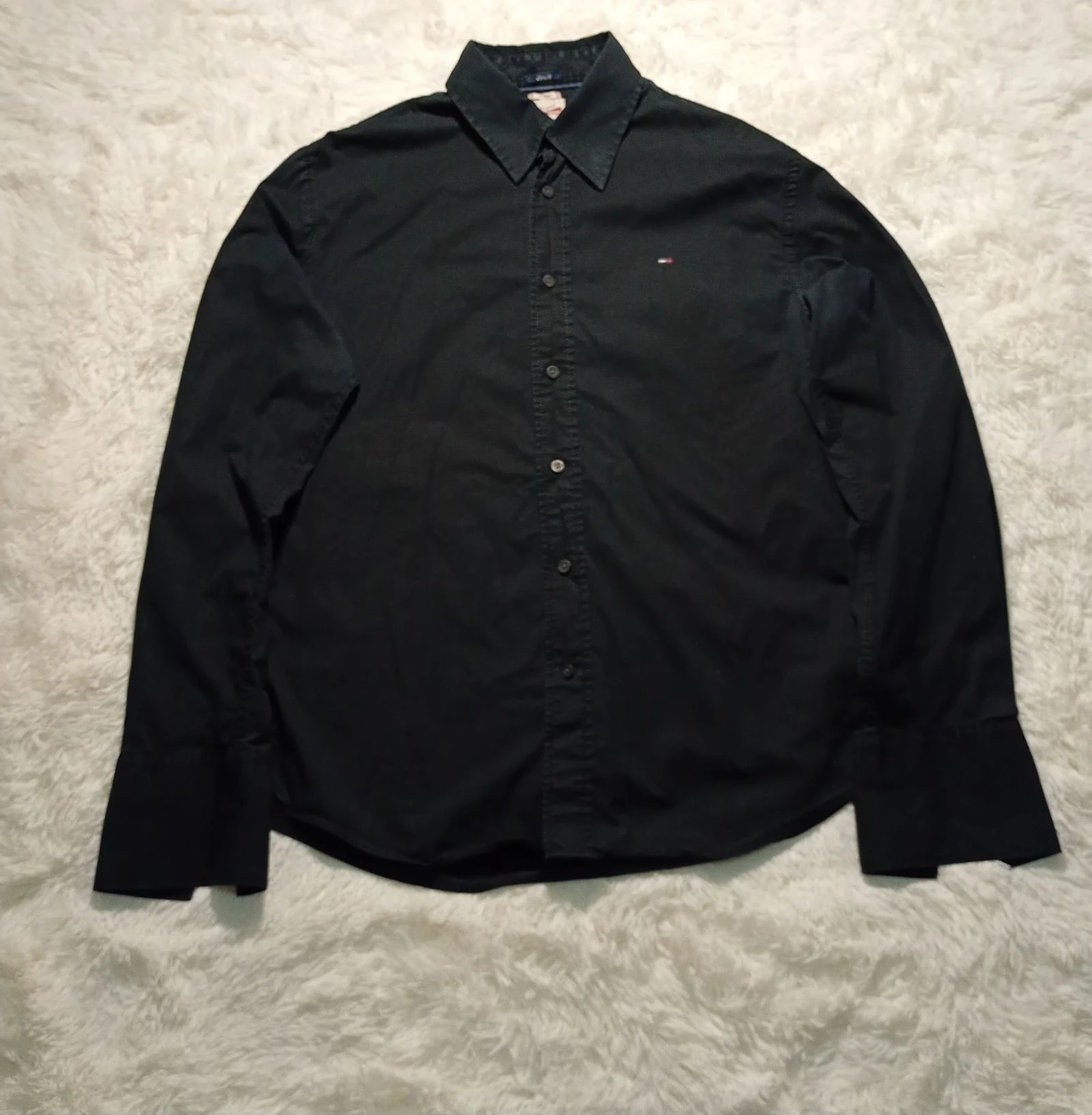 Tommy Hilfiger Black Shirt Y2K Size L – photo 2